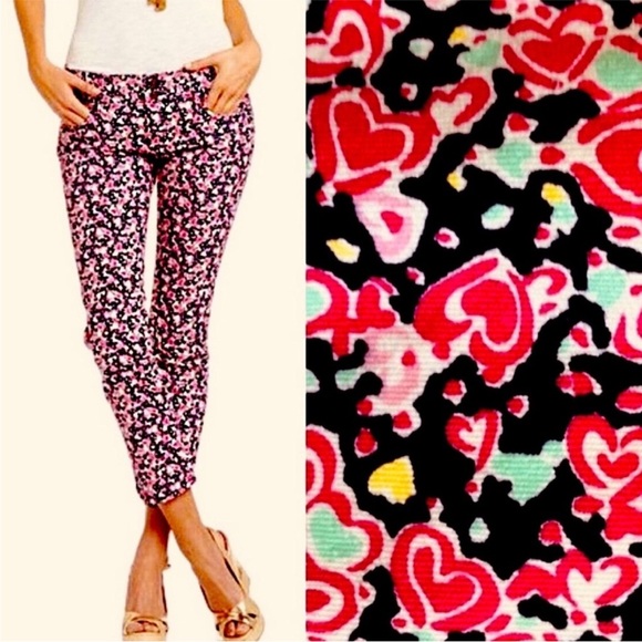 Lilly Pulitzer worth skinny mini pants size 10 navy candy hearts - Picture 9 of 9